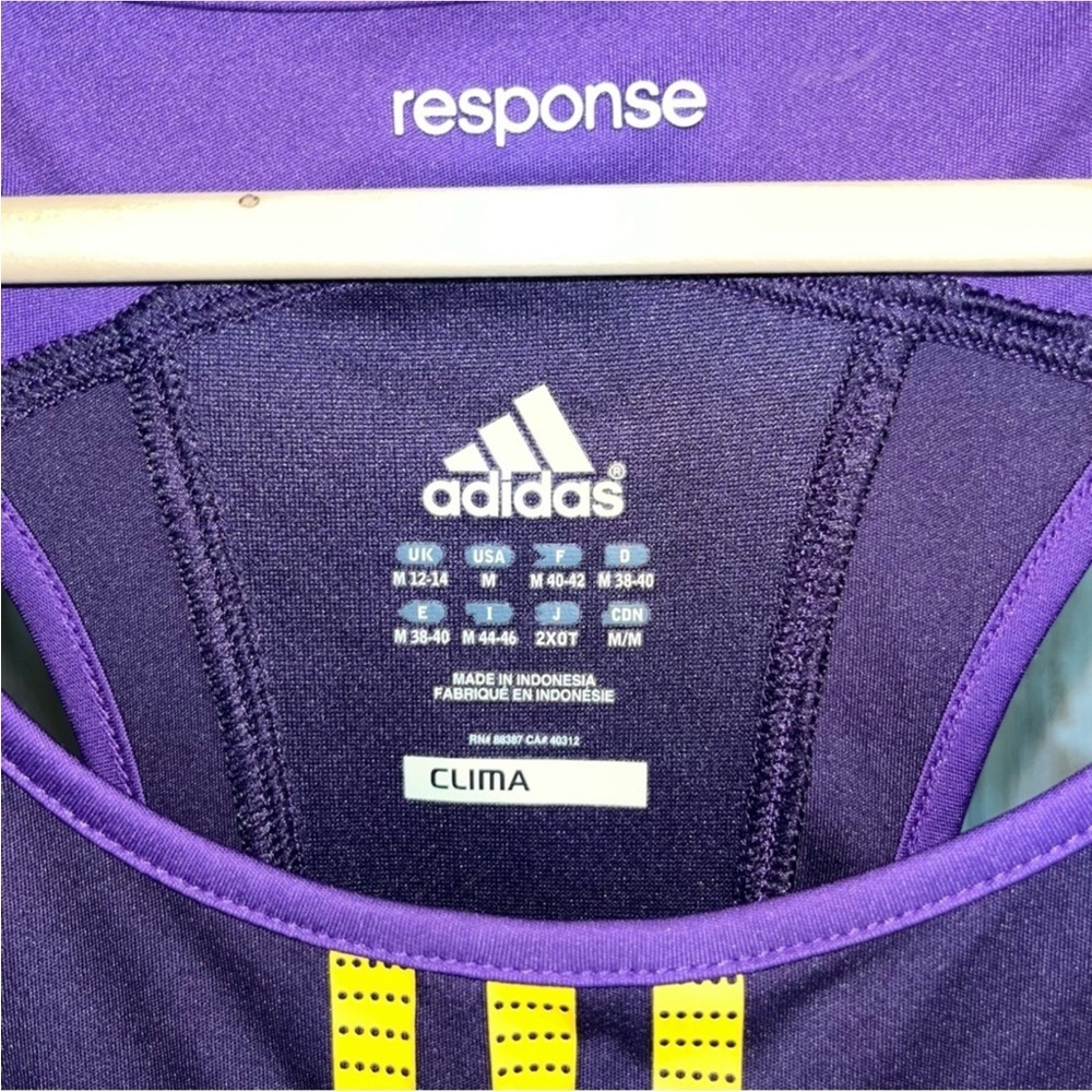 Adidas Purple Top with Yellow Accents - Picture 6 of 6